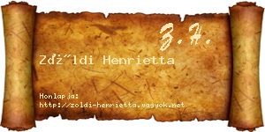 Zöldi Henrietta névjegykártya