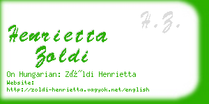 henrietta zoldi business card